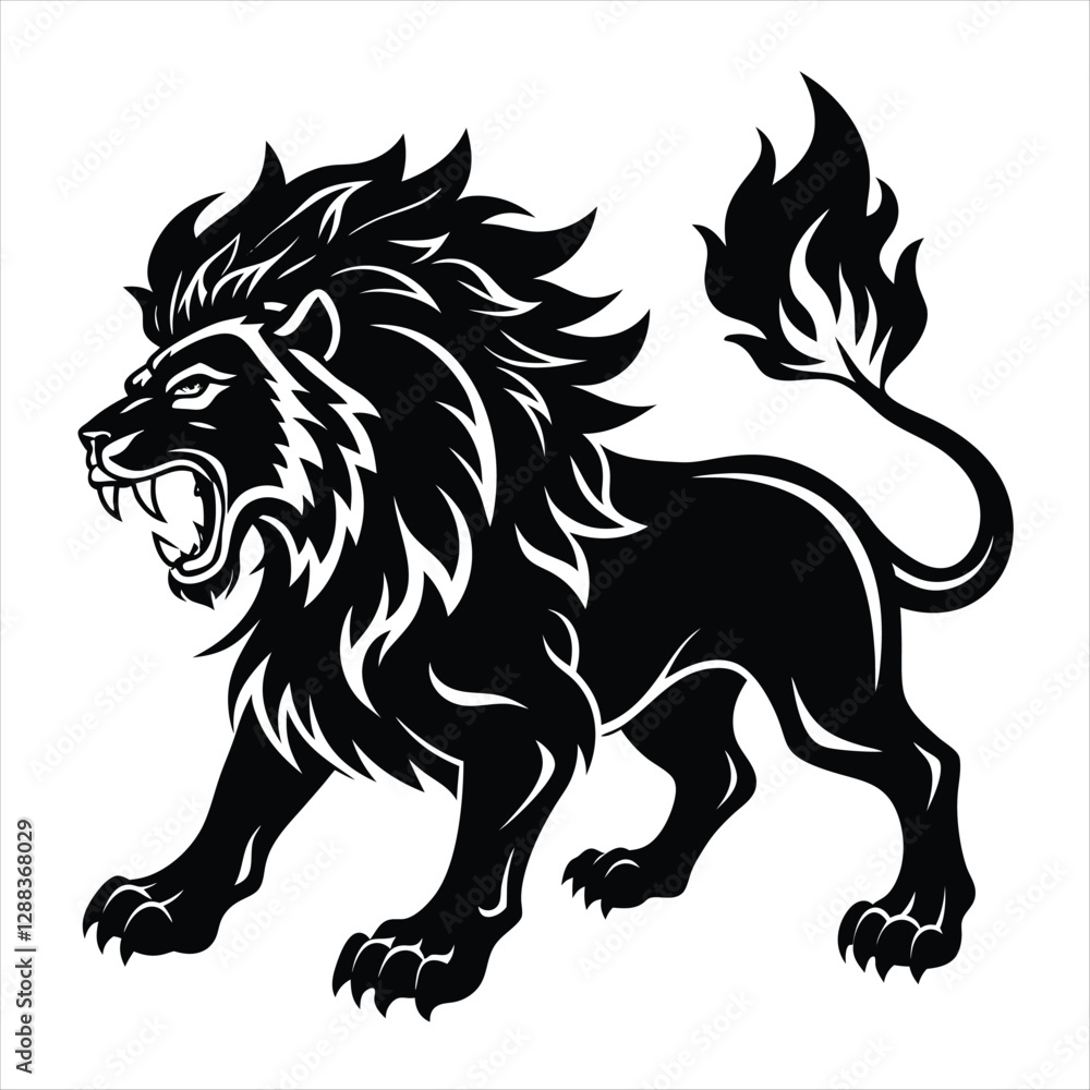 Obraz premium lion silhouette vector style