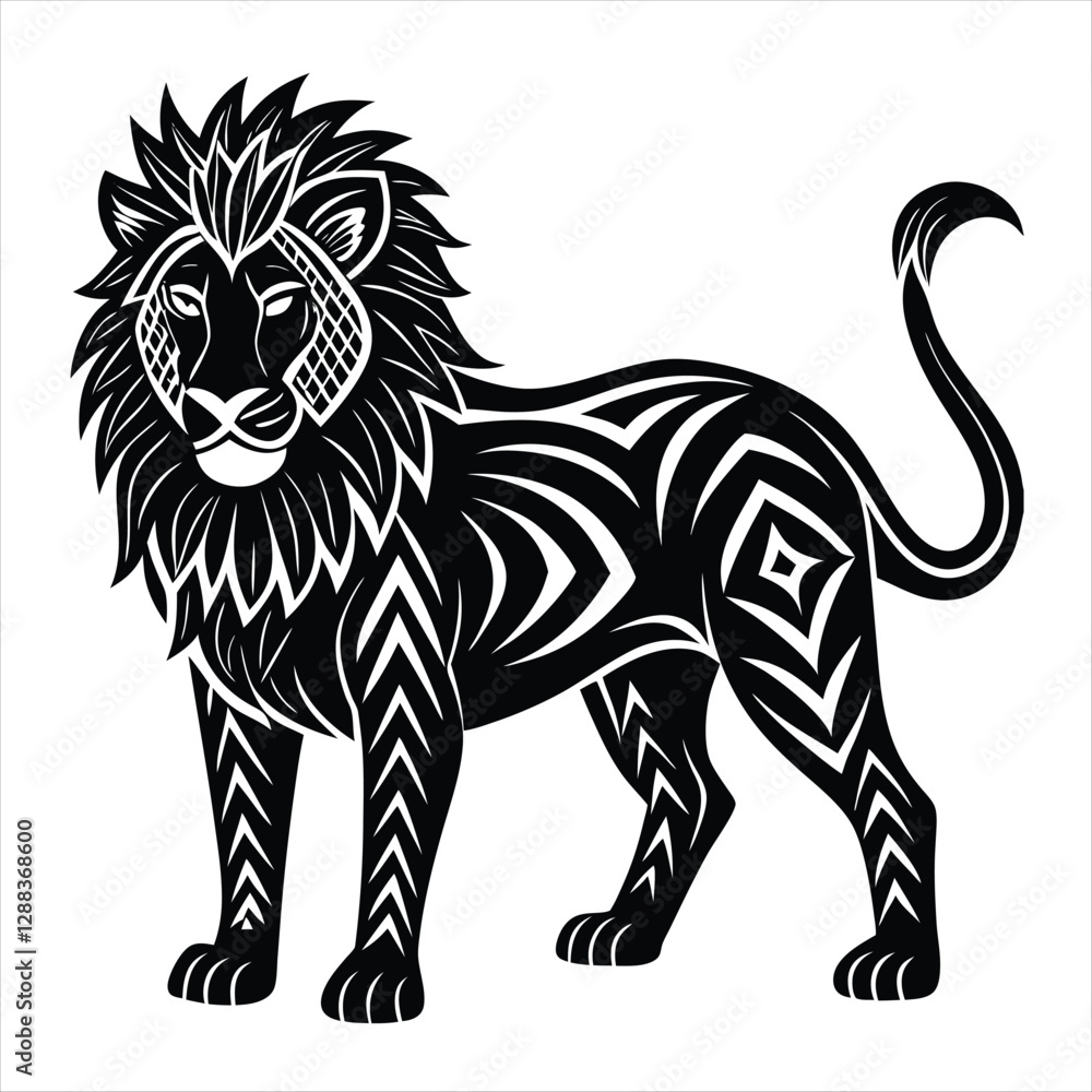 Obraz premium lion silhouette vector style