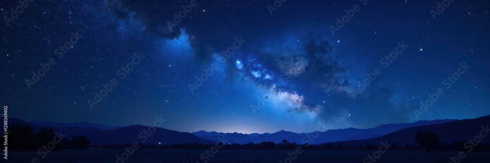 Fototapeta premium Deep indigo night sky, countless stars twinkling , background, ethereal, nocturnal