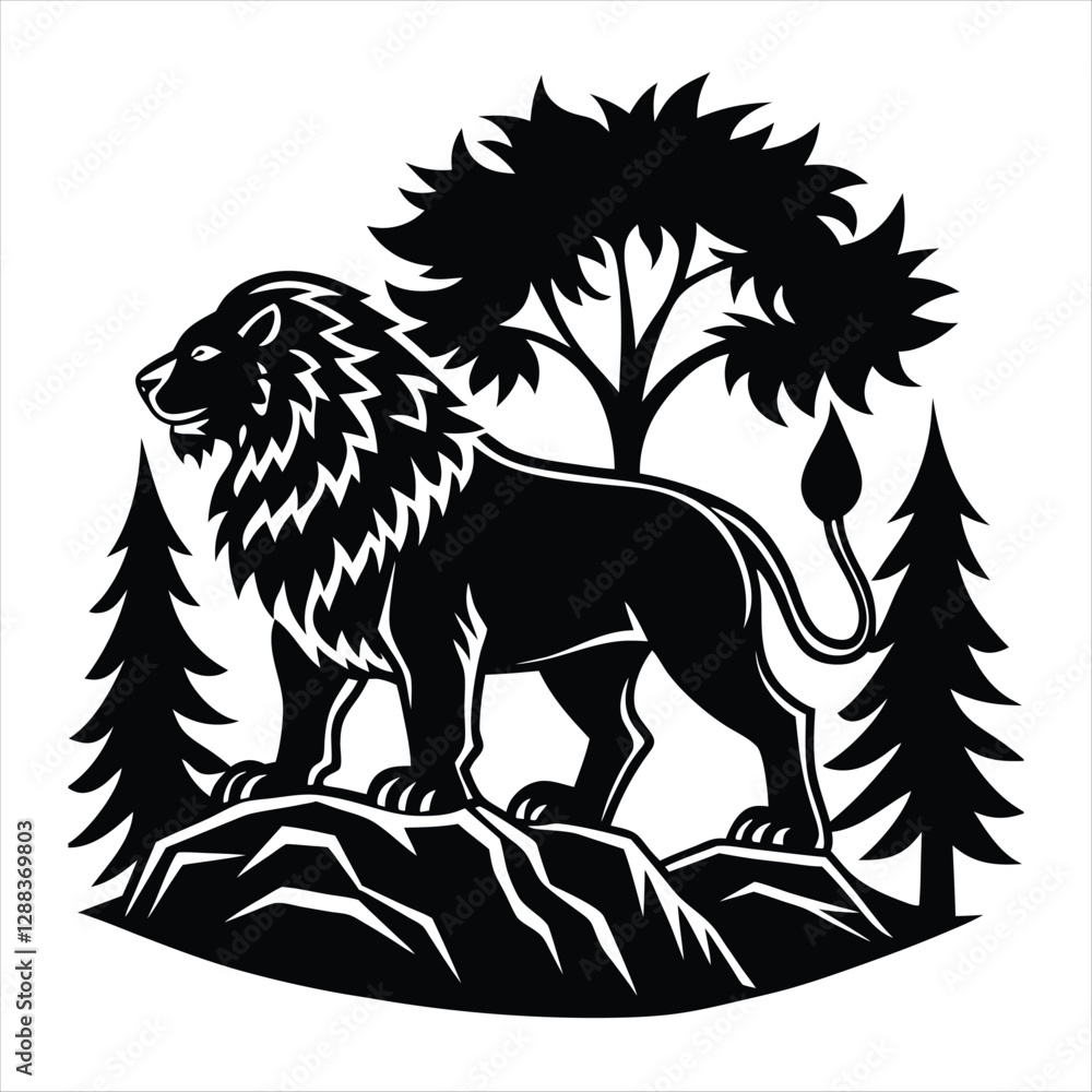 Obraz premium lion silhouette vector style
