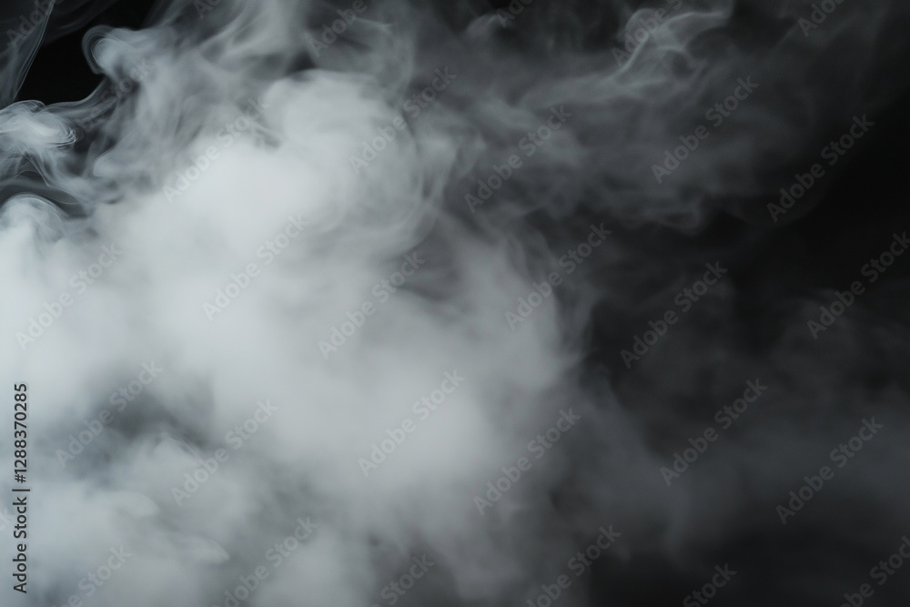 Exploring the Mysterious Swirls of Dense White Smoke in the Dark. Generative Ai Exploring the Mysterious Swirls of Dense White Smoke in the Dark. Generative Ai