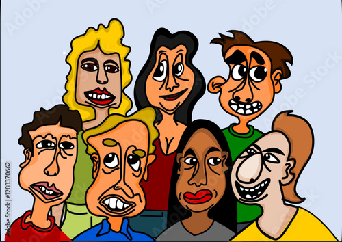 Ilustración de un grupo de gente