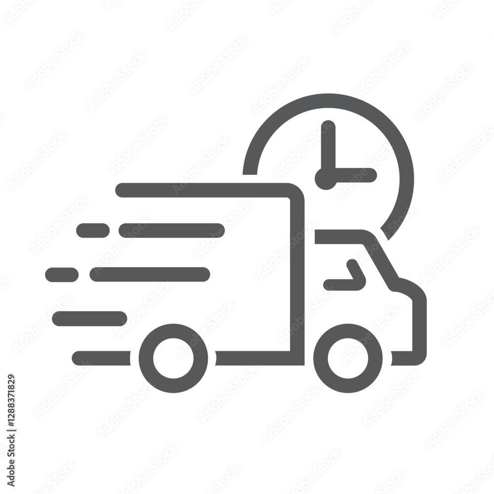 Fast delivery truck, vector, icon. Fast delivery truck, vector, icon.