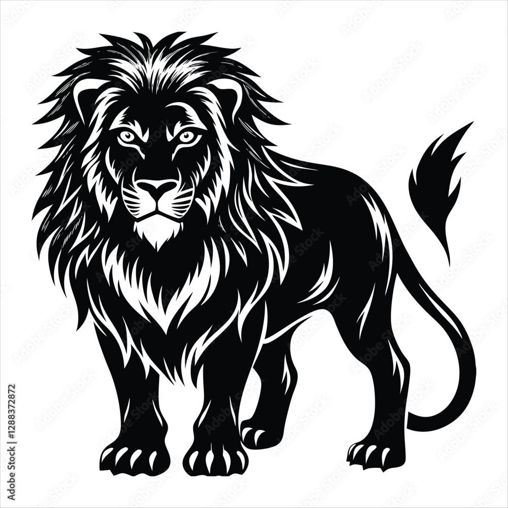 Obraz premium lion silhouette vector style