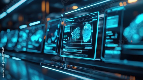 Wallpaper Mural Ocean acidification concept. Futuristic displays showcasing advanced data analytics and visualizations. Torontodigital.ca