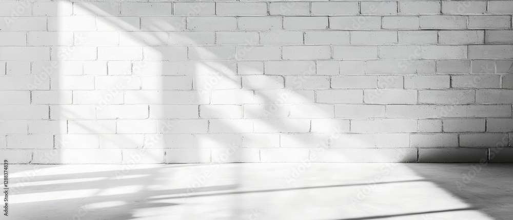 Obraz premium White concrete block wall with soft shadow play, industrial yet refined