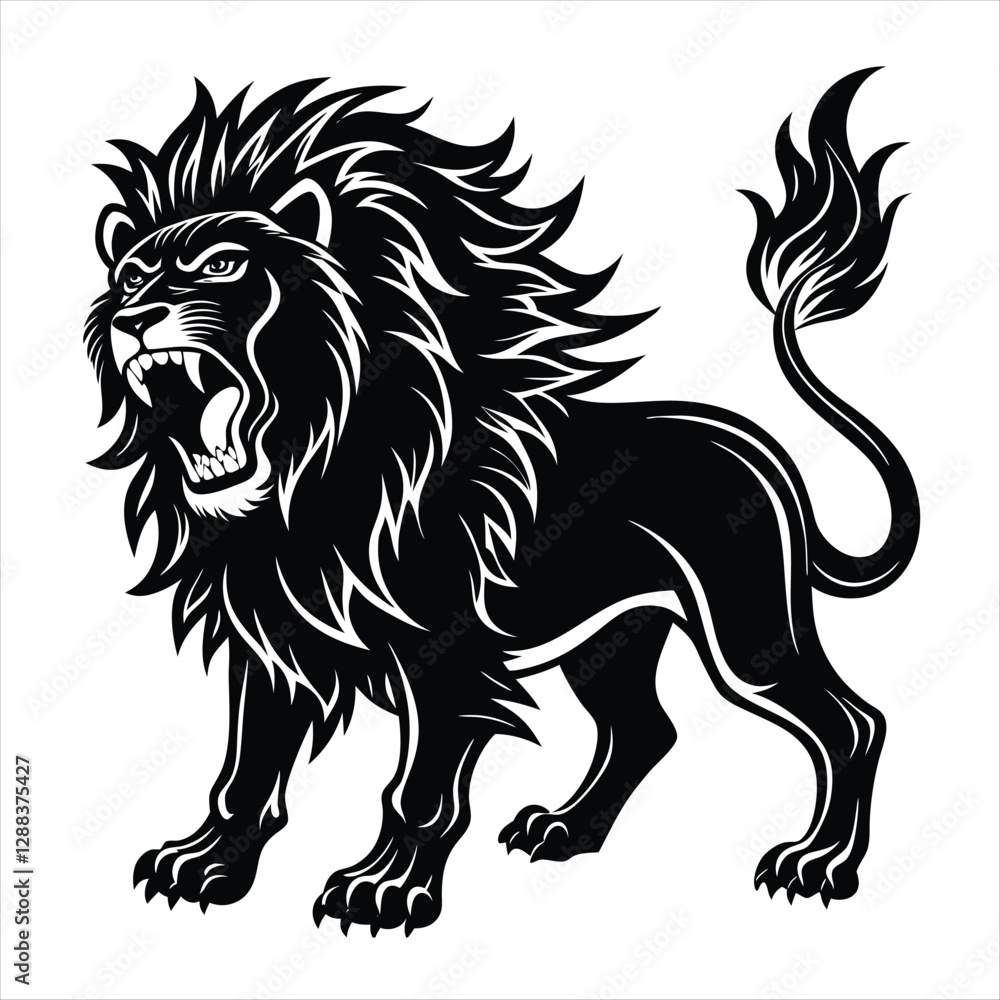Obraz premium lion silhouette vector style