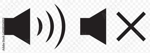 No Sound icon sign mute icon vector illustration. Speaker mute icon isolated on green background. No sound icon. No allowed Sound Sign Animation. EPS 10.