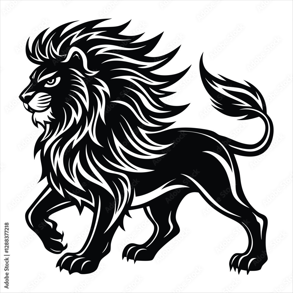 Obraz premium lion silhouette vector style