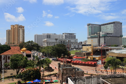 MELAKA, MALAYSIA - May 5, 2024 :  View of Fort Santiago in the World Heritage city of Melaka