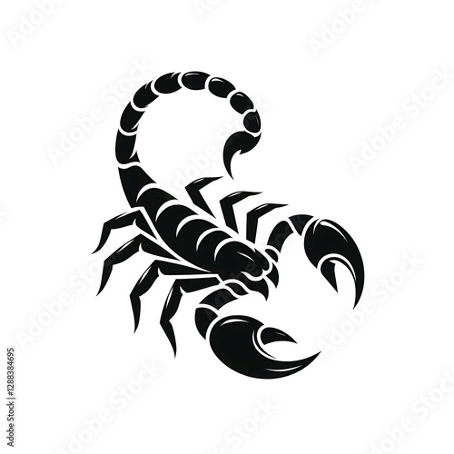 Scorpion icon of silhouette, illustration isolated on white background photo