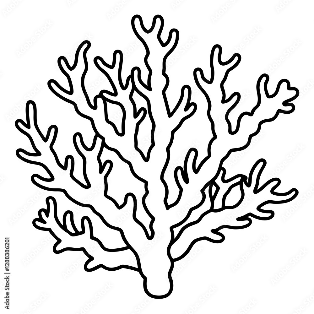 Simple Coral Vector Design One-Line Art Simple Coral Vector Design One-Line Art