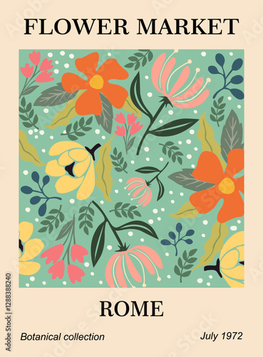 Photography Abstract Flower Market Rome poster
