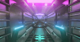 Image of silver digital tunnel with lights