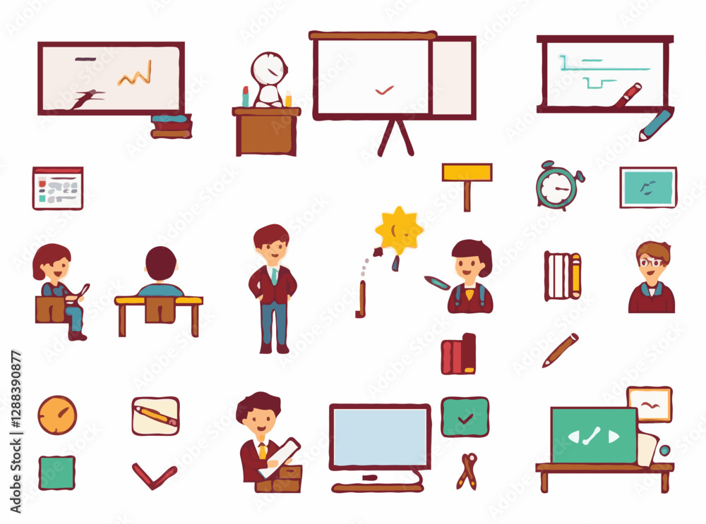 Educational Vector Icons for Classroom Presentations Educational Vector Icons for Classroom Presentations