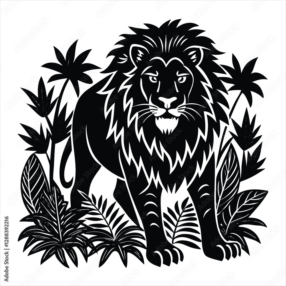 Obraz premium lion silhouette vector style