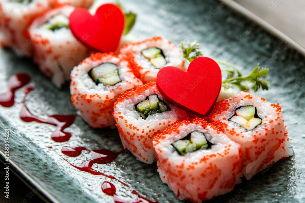 set sushi for valentine with love set sushi for valentine with love