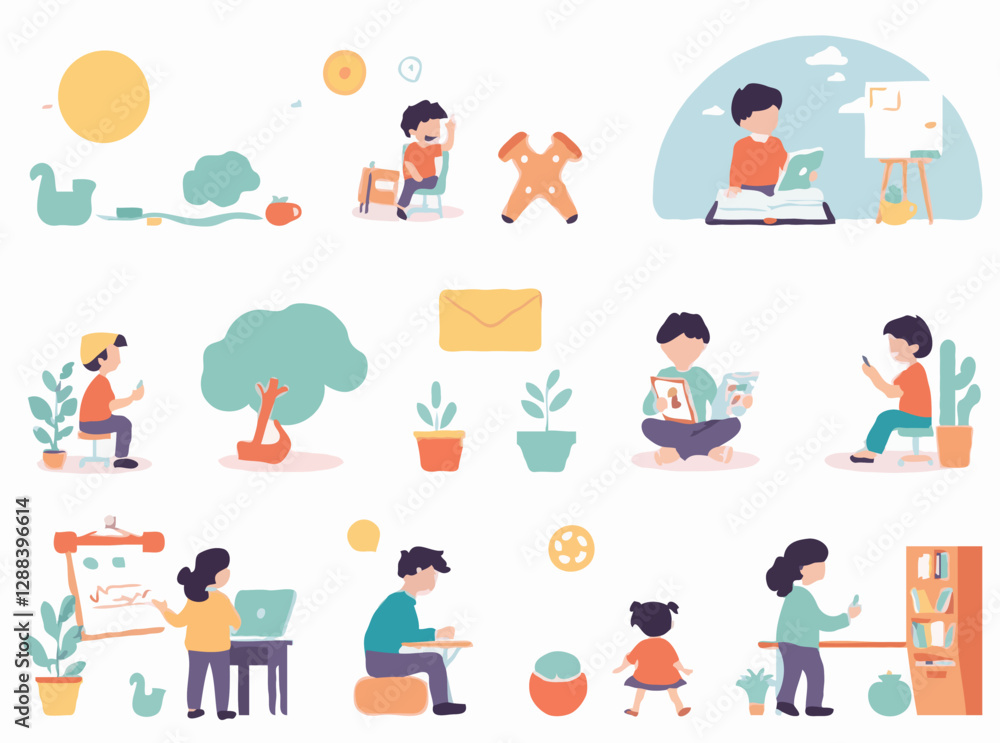 Creative Illustrations for Interactive Learning Modules