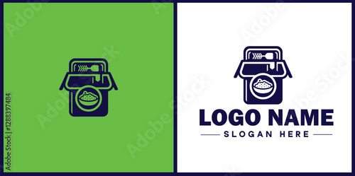 Food Packaging icon Food wrapping Food containerization Edible packaging flat logo sign symbol editable vector