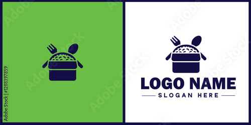 Food Packaging icon Food wrapping Food containerization Edible packaging flat logo sign symbol editable vector