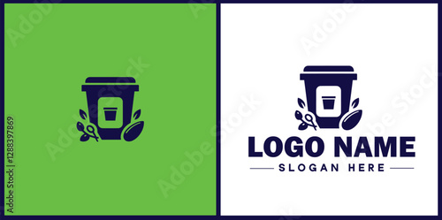 Food Packaging icon Food wrapping Food containerization Edible packaging flat logo sign symbol editable vector