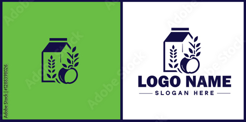 Food Packaging icon Food wrapping Food containerization Edible packaging flat logo sign symbol editable vector