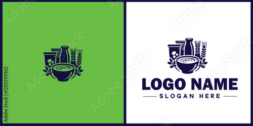 Food Packaging icon Food wrapping Food containerization Edible packaging flat logo sign symbol editable vector