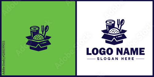 Food Packaging icon Food wrapping Food containerization Edible packaging flat logo sign symbol editable vector