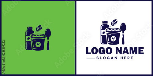 Food Packaging icon Food wrapping Food containerization Edible packaging flat logo sign symbol editable vector