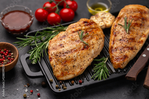 hot and spicy grilled  chicken breast