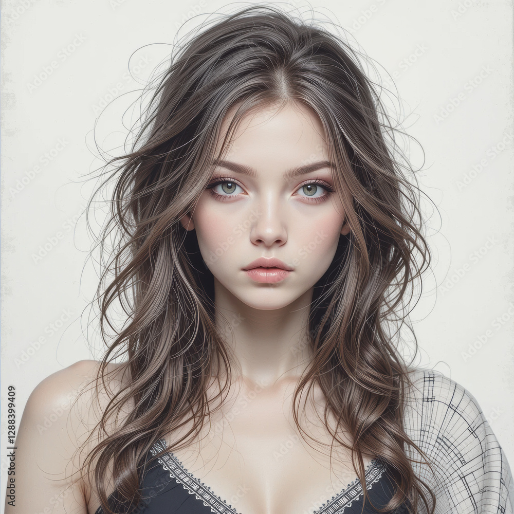 woman, portrait, hair, eye, face, girl, skin, long hair, brown hair, young, staring sentimental with her eye and face in studio woman, portrait, hair, eye, face, girl, skin, long hair, brown hair, young, staring sentimental with her eye and face in studio