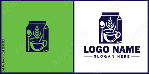 Food Packaging icon Food wrapping Food containerization Edible packaging flat logo sign symbol editable vector