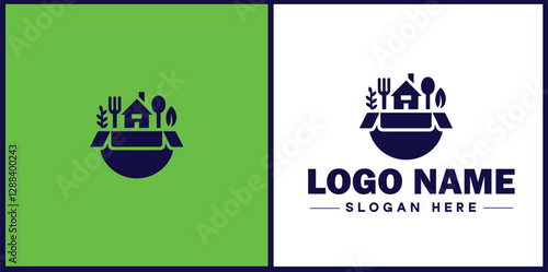 Food Packaging icon Food wrapping Food containerization Edible packaging flat logo sign symbol editable vector