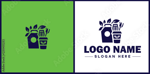 Food Packaging icon Food wrapping Food containerization Edible packaging flat logo sign symbol editable vector
