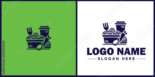 Food Packaging icon Food wrapping Food containerization Edible packaging flat logo sign symbol editable vector