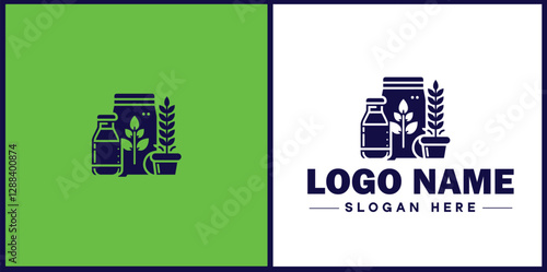 Food Packaging icon Food wrapping Food containerization Edible packaging flat logo sign symbol editable vector