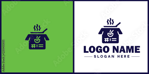 Food Packaging icon Food wrapping Food containerization Edible packaging flat logo sign symbol editable vector
