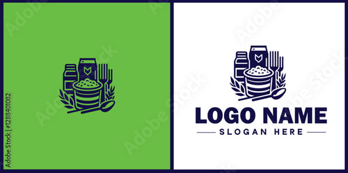 Food Packaging icon Food wrapping Food containerization Edible packaging flat logo sign symbol editable vector