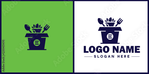 Food Packaging icon Food wrapping Food containerization Edible packaging flat logo sign symbol editable vector