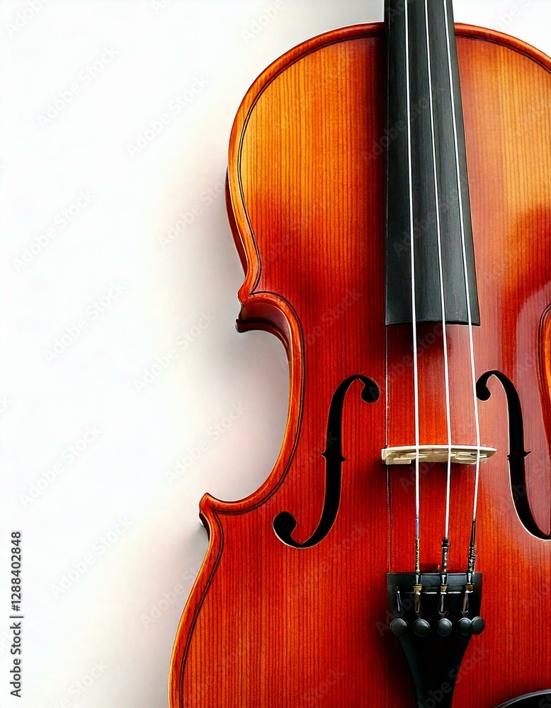 Music: violin and white copy space; for concerts, music lessons, banners, thumbnails. Music: violin and white copy space; for concerts, music lessons, banners, thumbnails.