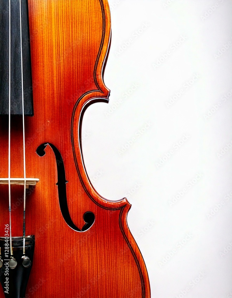 Music: violin and white copy space; for concerts, music lessons, banners, thumbnails. Music: violin and white copy space; for concerts, music lessons, banners, thumbnails.