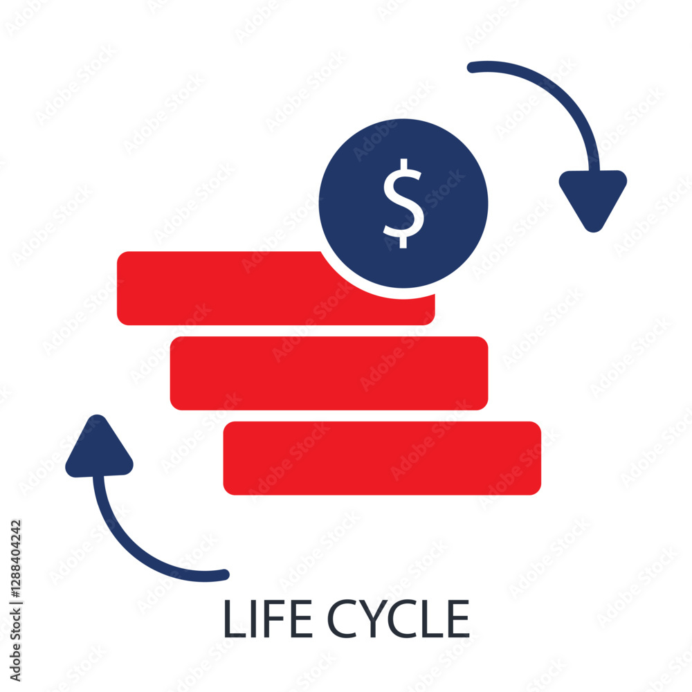 life cycle icons isolated on White Background. Flat style design life cycle icons isolated on White Background. Flat style design