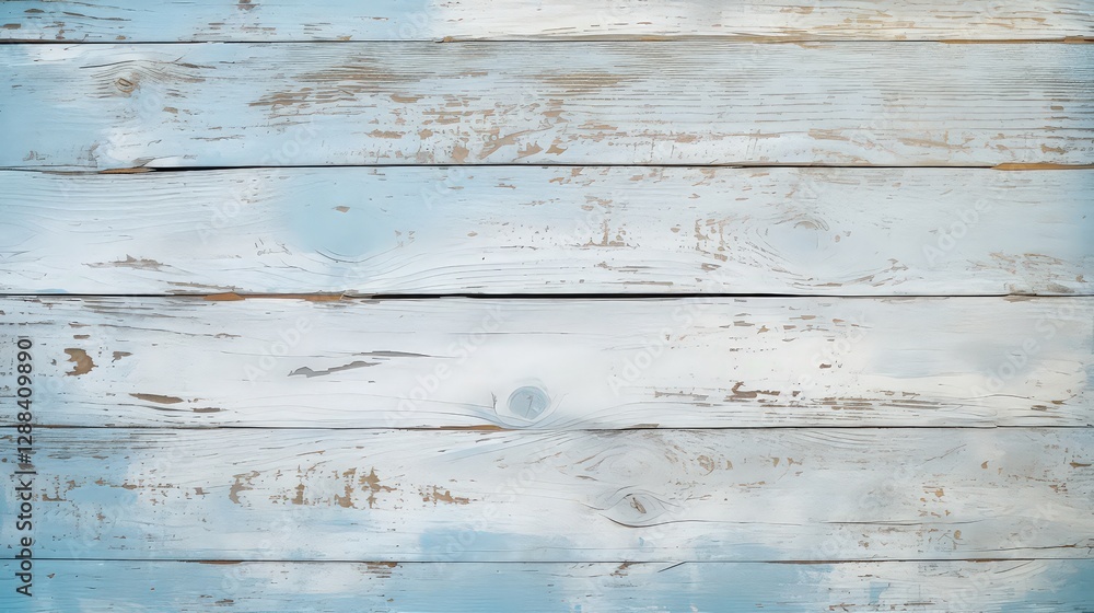 Fototapeta premium Distressed Light Blue & White Wooden Background Texture