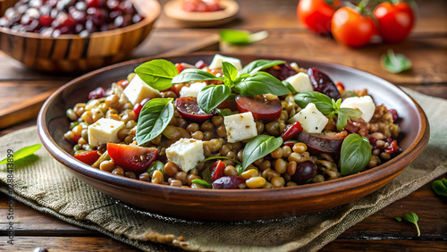 Wallpaper Mural Rustic Bowl of Lentil Salad  Torontodigital.ca