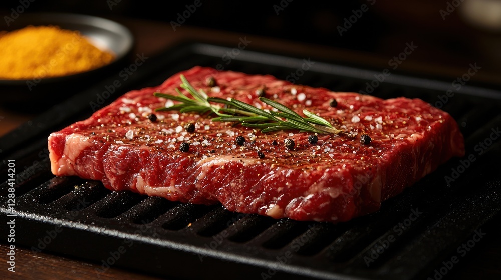 Grilled Steak with Rosemary and Spices Grilled Steak with Rosemary and Spices