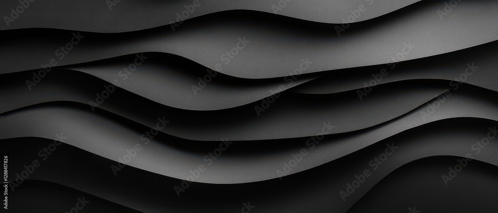 Obraz premium Abstract layered black paper texture, modern and dynamic visual aesthetic