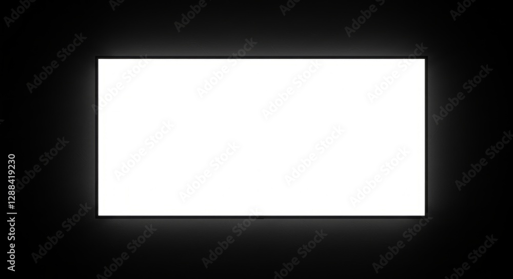 Minimalist Blank Screen on a Dark Wall Minimalist Blank Screen on a Dark Wall