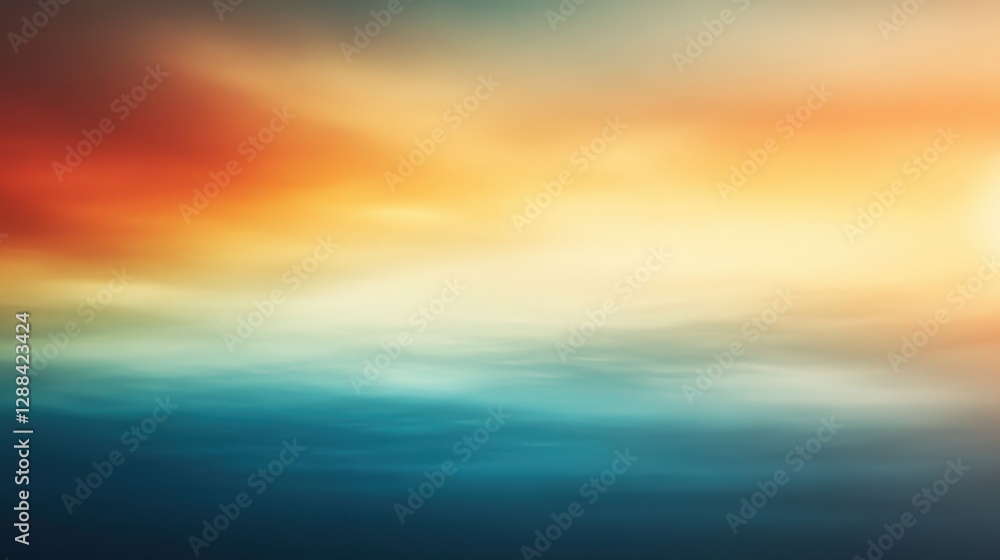 Obraz premium A mesmerizing sky blending vibrant oranges and yellows with subtle blues and greens, creating a dreamlike blur
