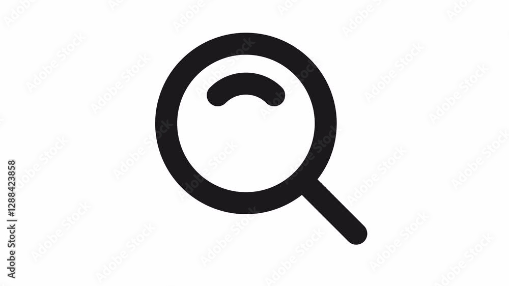 Magnifier icon black color. Transparent background Magnifier icon black color. Transparent background