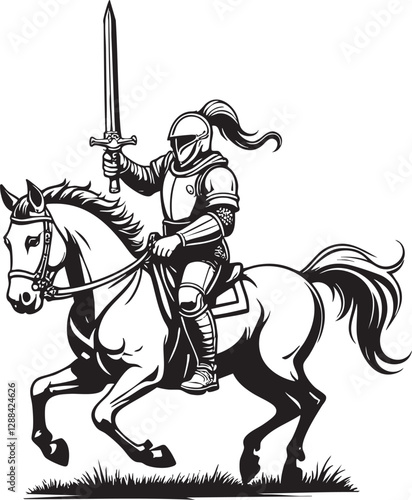 Knight soldier on horseback design